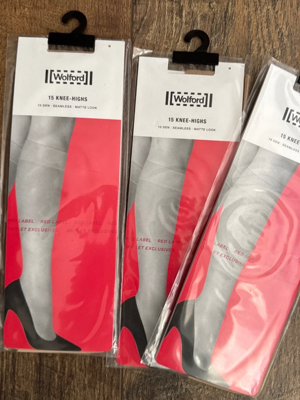 Wolford 15 Knee-Highs Cosmetic Size M 3 pairs!
